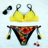 2021 Maillot de bain sexy Femmes Bikinis Push Up Maillots de bain Solide Imprimer Halter Beach Wear Maillot de bain Maillot de bain brésilien Femme X0522