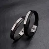 Blank Glaze Bracciale con fibbia in acciaio inossidabile Nero Marrone Bracciali in pelle da uomo Bracciale rigido Polsino gioielli di moda Will e Sandy