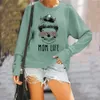 Momlife Letter Printing Crewneck Sweatshirt Fall Women Hoodies Fashion Leopard Glasses Skull Jumper Womens Clothing Tops 201126