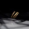 Wholesale titânio aço três dedo anel moda jóias 18k ouro chapeamento ornamento fino mulheres acessórios Fastness 3 pcs / set x0715