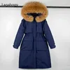 Lagabogy Large Real Raccoon Fur Long Down Parka Women Winter 90% White Duck Down Coat Super Thicken Warm Puffer Jacket Snow 211126