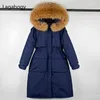 Lagabogy Grand Réel Fourrure De Raton Laveur Longue Parka Femmes Hiver 90% Duvet De Canard Blanc Manteau Super Épaissir Chaud Puffer Veste Neige 211126