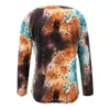 Autumn Women Tshirt Tie-dyed Print Off Shoulder Tops Casual O Neck Long Sleeve Fashion Gradient Pullover T Shirts 210526