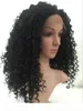 Linda África feminina longa cacheada renda preta frontal síntteia wig8235366