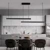 Pendant Lamps Nordic Minimalist Long LED Lights Office Dining Table Kitchen Bar Counter Billiard Decorative Lighting