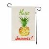 Bandera de jardín de sandía Hola verano sandía limón bandera de jardín de doble cara colgante decorativo al aire libre cartel de bienvenida de verano