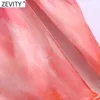 Zevity Femmes Vintage Tie Teinté Impression Plissée Conception Sarong Jupe Faldas Mujer Femelle Côté Split Chic Slim Midi Robes QUN797 210721