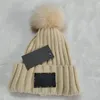 Winter Brand Female Fur Pom Poms Hat Fashion Cap For Women Designer Knitted Beanie Caps Womens Beanies