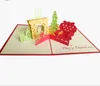 2021 Großhandel 3D-Grußkarte Weihnachtsgrußkarte Weihnachtsdekoration Pop-up-Grußkarte, 16 Artikel pro Los gemischt