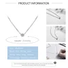 BELAWANG 100% 925 Sterling Silver Small Round Crystal Pendant Necklace Elegant Necklace For Women Wedding Jewelry Q0531