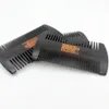 MOQ 100 pcs Men Black Hair Beard Comb in Gift Pouch Bag Custom LOGO Fine & Coarse Teeth Wooden Combs for Men's Grooming