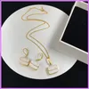 Mulheres Roda Moda Colares Brincos Brincos Sacos de Ombro Senhoras Ouro para Festa Wedding Ear Studs Jóias Pingente Chain D2111256F