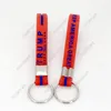 5 Styles Silicone Trump Keychain Party Favor 2024 American Election Keychains Keep America Great for President Wristband keyring