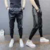 2021 Nowe męskie małe stóp Casual Sports Spodnie Cienkie dziewięć punktowe Modne Czarne Slim Harem Spodnie Odzież Streetwear Jogging X0723