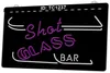 TC1237 Shot Glass Bar Pub Open Light Sign Incisione 3D a due colori