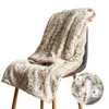 Cobertores Conforto Luxo Faux Fur Lance Blanket Macio Branco Leopardo Fluffy para Cadeira Cadeira Cama de Carro 130x160cm