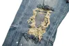Мужские джинсы High Street Wind Heavy Industry Трехмерная резка лодыжки молнии дыра маленькие джинсы