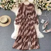 2021 französisch Frühling Sommer frauen Floral Chiffon Kleid Femme Robe Langarm Mode Sexy V-ausschnitt Vintage Kleid Koreanische Kleidung 210224