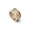 316L titanium steel fashion spring ring for woman jewelry rose gold wide gift not box brand ring