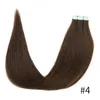 Zijdeachtig recht verschillende kleuren tape-in hairextensions 40 stuks voor dames 100 remy menselijke haren made4916560