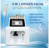 9 в 1 Корея Микродермабразия Aqua Water Jeet Ceel Кислородное оборудование для чистки лица