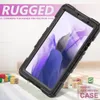 Étui résistant aux chocs avec protecteur d'écran, dragonne/support rotatif à 360 °, étuis à bandoulière pour Samsung Galaxy Tab A7 Lite 8,7 pouces SM-T220/T225/T227