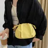 Small Drawstring PU Leather Crossbody Bags For Women 2021 Ladies Black Yellow Shoulder Handbags And Purses