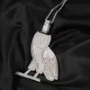 Hip Hop Sweater Chain Vintage Owl Collares para hombres Mujeres Diseñador de lujo para hombre Bling Diamond Gold Cabklace Joyny L222J
