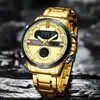 Curren Golden Dual Display Mannen Horloges Luxe Merk Grote Dial Gold Horloge Mannen Waterdichte Heren Horloges Relogio Masculino 210527