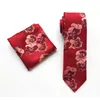 Neck Slipsar 8cm Handgjorda slips för män Fashion Necktie Handkerchief Mäns Classic Handduk Bröllop