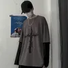 T-shirt Dikenler Haç Erkekler Kadınlar Için Sahte İki Parçası Uzun kollu Koyu Hip-Hop Gevşek Büyük Boy Sonbahar Eğilim En Basitlik 210716