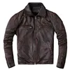 Men Cowhide Coat Men's Genuine Leather Jacket Vintage Style Man Leather Clothes Motorcycle Biker Jackets 211111