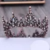 Barokowa Tiara Vintage Geometryczne Koraliki Tiaras Korony Hairband Royal Queen Headband dla kobiet Boże Narodzenie Party Włosy Biżuteria