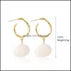 Jewelrybohemia Women Shell Stud örhängen dinglar ljuskrona sommarstrand mode kommer och Andy smycken släpp leverans 2021 Qts0y