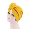 Womens Geknoopt Stretch Hijab Turban Hoed Moslim Solid Bonnet Sjaal Hoofddeksels Cap Hoofd Wrap Chemo Mutsen Haaraccessoires