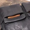 HBP AETOO Mallette portable en cuir haute capacité pour homme, sac à bandoulière épaule à épaule en peau mate, sac pour ordinateur 14 pouces.