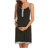 Maternity Nightgown Pajamas Summer Pregnant Woman Solid Sling Sleeveless Breastfeeding Dresses Pregnancy Nursing Dress