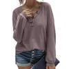 Trendy Women Clothes Solid Button V-neck Knitted Sweater Long Sleeve Cotton Knitwear Pullover Sweatershirt Top
