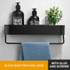 Bathroom Shelf Rack Kitchen Wall Shelves Bath Towel Holder Black Shower Storage Basket Organizer Accessories 211112