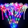 Utomhusaktiviteter LED Light Sticks Clear Ball Star Shape Blinking Glow Magic Wands för födelsedag bröllopsfest dekoration barn tände leksaker