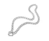 Подвесные ожерелья летние блок серебра из нержавеющей стали OT Buckle Cheape Guide Fashion Gifts для женщин -ювелирных изделий 18,6 дюйма