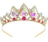 Mädchen Kristall Tiara Gold Geburtstag Krone Perlen Stirnband für Kinder Big Strass Prinzessin Haarteil für Frauen Edelstein Hochzeit Haarschmuck Party Kostüm Cosplay Requisiten