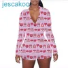 Femmes Combinaisons Designer Pyjamas Onesies Saint Valentin Cadeau Vêtements De Nuit Body Bouton D'entraînement Léopard Imprimé Col En V Dames Barboteuses Courtes