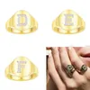 initial capital letter ring Personalized A-Z gold Letter Rings Custom Alphabet Ring 925 sterling silver monaco jewelry