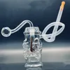 4 Skull Hookah Glass Oil Burner Bong For Oil Rigs Water Pipes Bongs Glass Pipe Small Water Pipe Dab Rig Ash Catcher Smoking Pipe