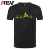 REM Mountain Bike Heartbeat Funny MTB Dirt T Shirt Plus Size Custom Short Sleeve Men's T-shirt Fashion Family Cotton 210629