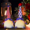 Patriotic Independence Day Boneca Gnomo Vermelho Azul Americano Americano Star Star Imprimir Chapéu Gnome Decor Kids Summer Dolls
