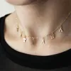 Collana lettera iniziale Nome Choker 14K Gold Pendenti di gioielli pieni oro per le donne