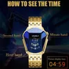 Wristwatches Golden Trend Cool Men Wrist Watches Stainless Steel Technology Fashion Quartz Watch For 2021 Relogio Masculino