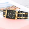 Reloj de mujer WWOOR, relojes de cuarzo japonés de la mejor marca, reloj cuadrado de oro negro, reloj de pulsera de acero inoxidable resistente al agua a la moda para mujer 210720